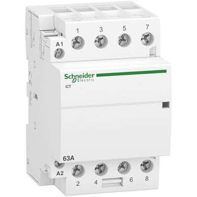 A9C20864, Contactor iCT, 4 poles, 4NO, 63A, 220..240V AC