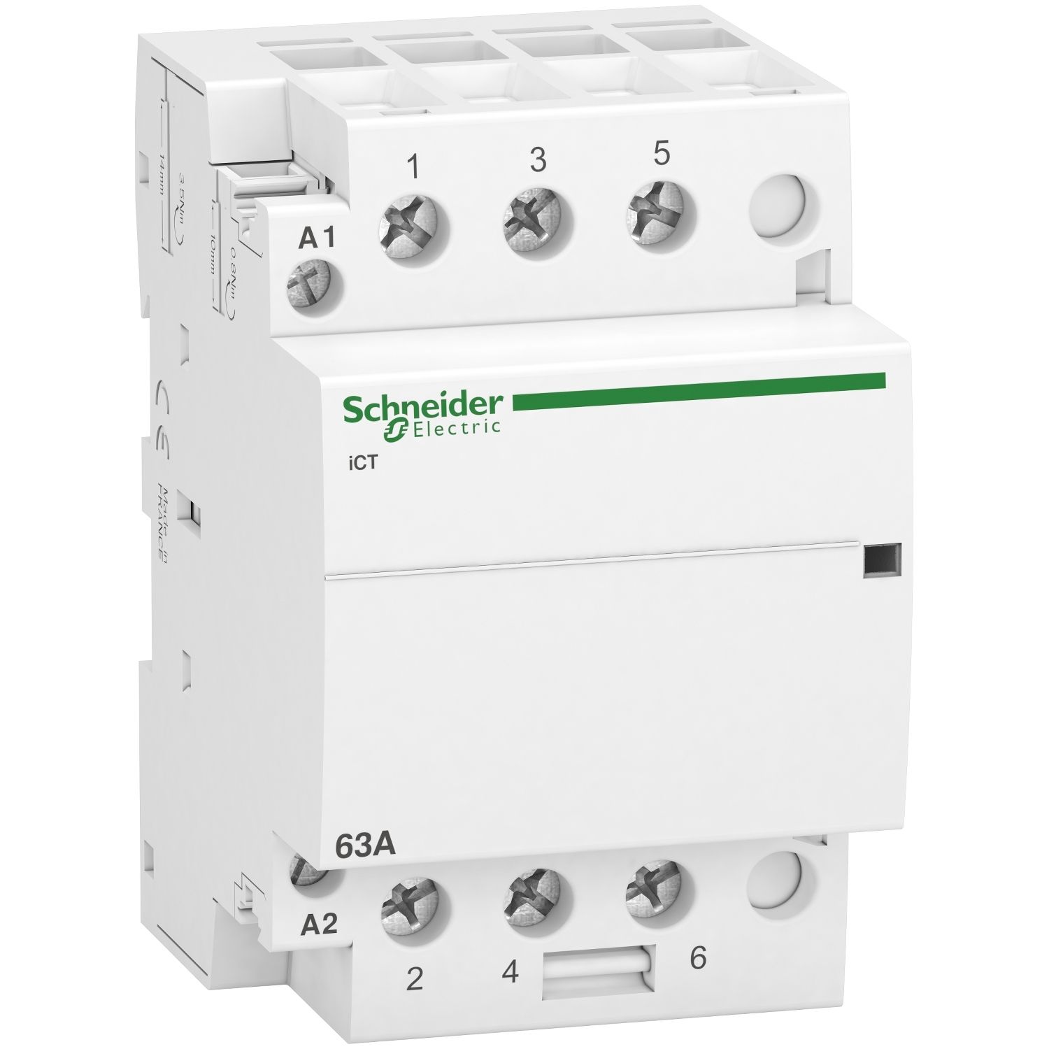 A9C20863, Contactor iCT, 3 poles, 3NO, 63A, 220..240V AC