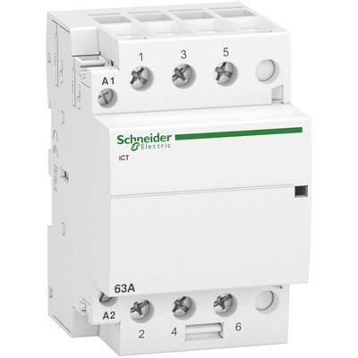 A9C20863, Contactor iCT, 3 poles, 3NO, 63A, 220..240V AC