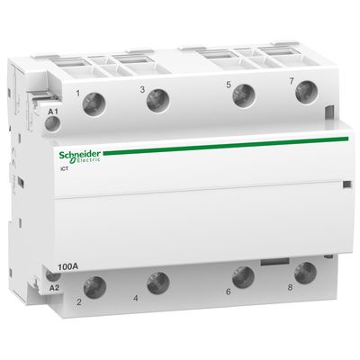 A9C20884, Contactor iCT, 4 poles, 4NO, 100A, 220..240V AC
