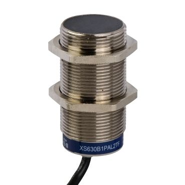 XS630B1PBL2, Inductive proximity XS6, M30, L62mm, brass, Sn=15mm, PNP, NC, 12..48V DC, cable 2 m