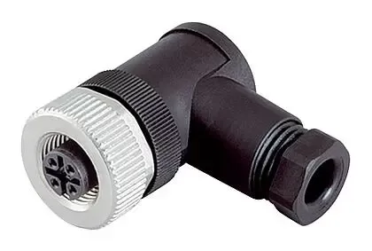 XZCC12FCM40B, Female connector XZCC, M12, 4 pin, elbowed, cable gland Pg 7