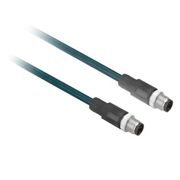 XZCR1511041C1, Jumper cable XZCR, male straight M12 4 pin, female straight M12 4 pin, PUR 1 m