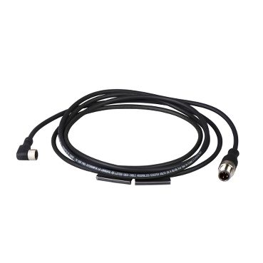 XZCR1509041J1, Jumper cable XZCR, male straight M12 4 pin, female straight M8 4 pin, PUR 1 m