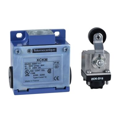 XCKM115H29, Limit switch XCK, thermoplastic roller lever, 1NC+1 NO, snap action, M20