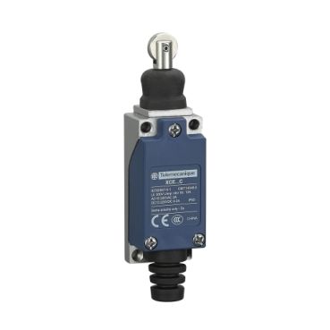 XCE102C, Limit switch XCE, steel roller plunger, horizontal actuation, 1CO, IP65