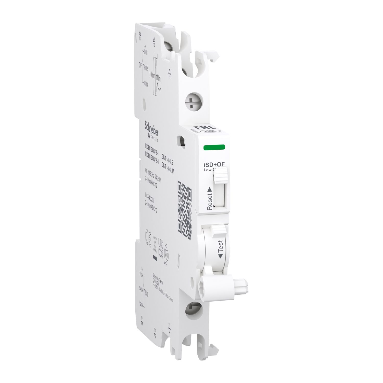 A9A26919, Auxiliary contact iSD+OF, 2CO, 2mA..100mA, 24V..250V AC, 24-220V DC