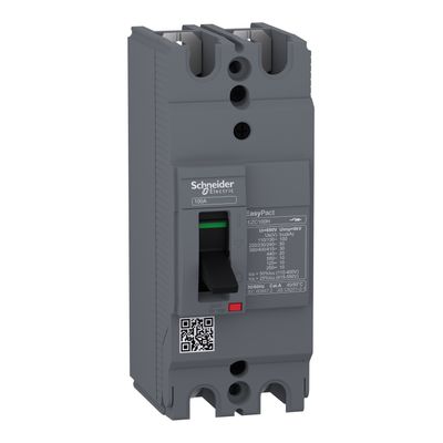 EZC100H2015, MCCB, EasyPact EZC100H, 50kA/240VAC, 2 poles, TMD 15A