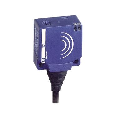 XS7E1A1PAL2, Inductive proximity XS7, 26x26x13, PBT, Sn=10mm, PNP, NO, 12..48V DC, cable 2 m