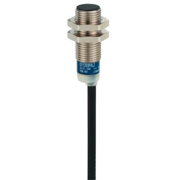 XS612B1MAL2, Inductive proximity XS6, M12, L54mm, brass, Sn=4mm, NO, 24..240V AC/DC, cable 2 m