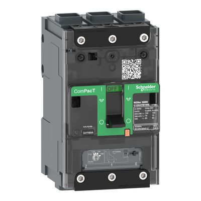C12N3TM160L, MCCB, ComPacT NSXm N, 50kA/415V AC, 3 poles, 160A, EverLink connectors