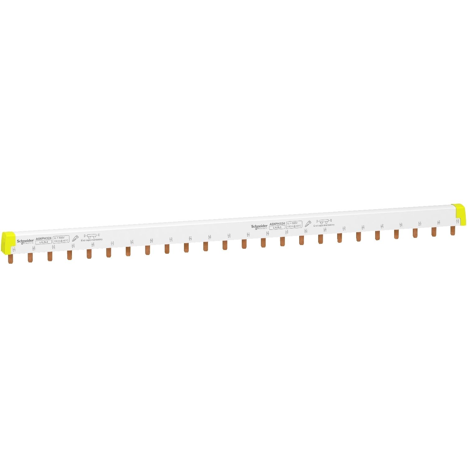 A9XPH324, Comb busbar A9X, 18mm pitch, 24 modules, 100A, 3L