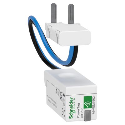 A9MEM1562, Energy sensor PowerTag A9M, phase neutral, 63A, 1P+N, bottom position