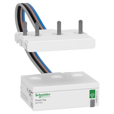 A9MEM1572, Energy sensor PowerTag A9M, phase neutral, 63A, 3P+N, bottom position