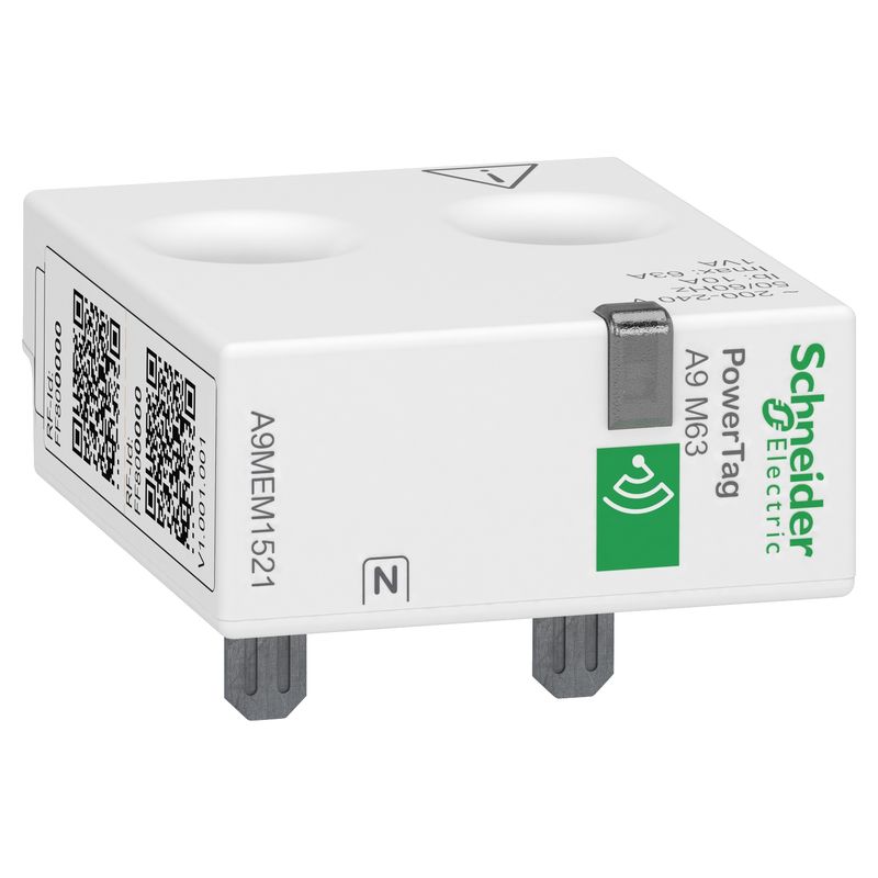 A9MEM1521, Energy sensor PowerTag A9M, monoconnect, 63A, 1P+N, top position