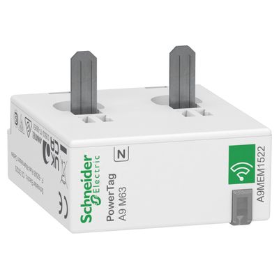 A9MEM1522, Energy sensor PowerTag A9M, monoconnect, 63A, 1P+N, bottom position