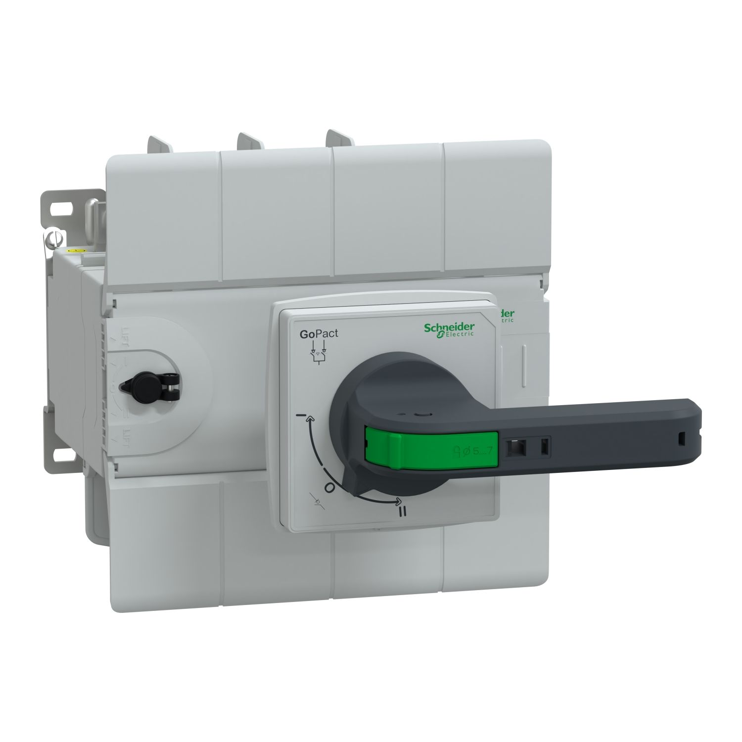 GM20D4N2004BEE, Manual transfer switch GoPact, MTS, 4 poles, 200A, extended rotary handle, open transition