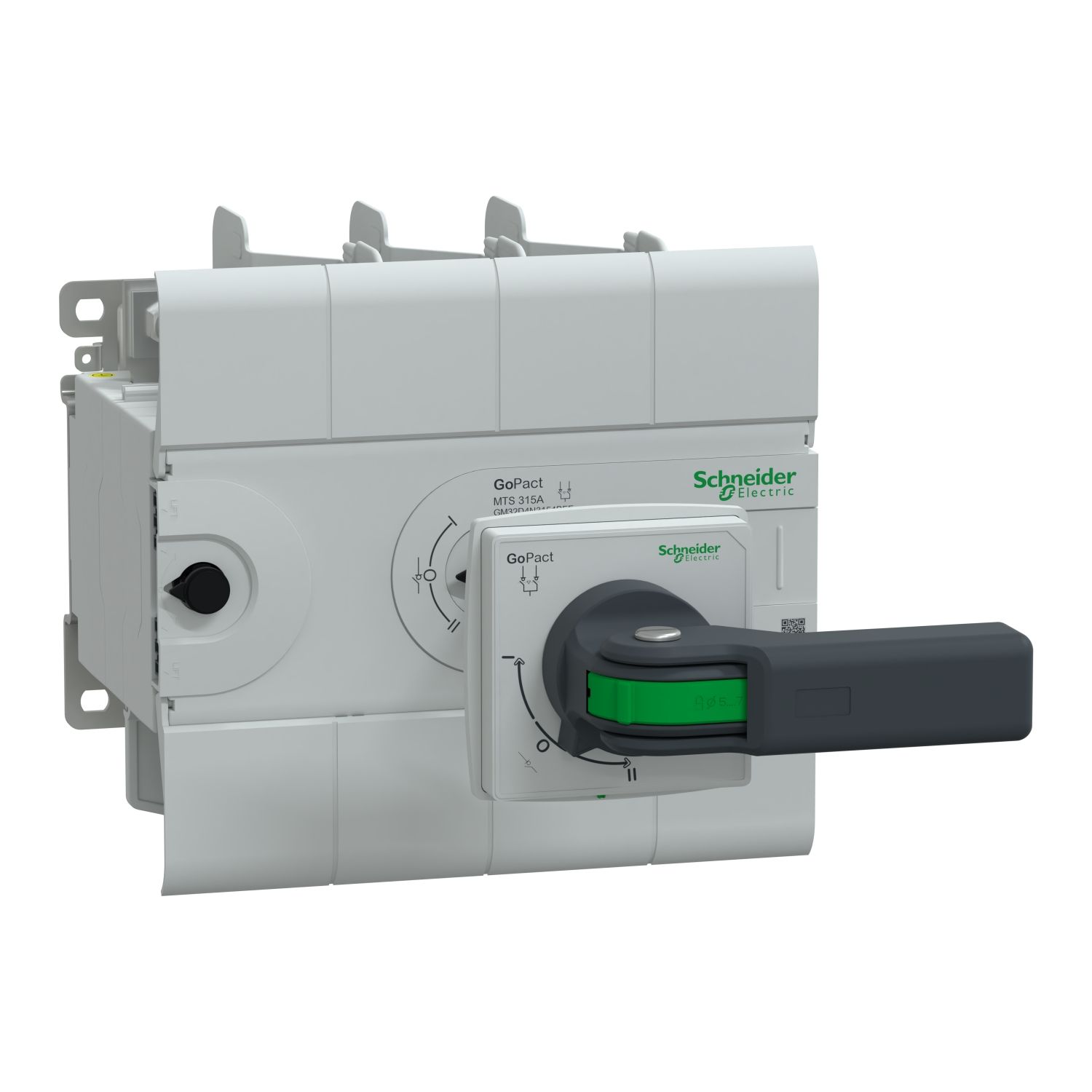 GM32D4N3154BEE, Manual transfer switch GoPact, MTS, 4 poles, 315A, extended rotary handle, open transition