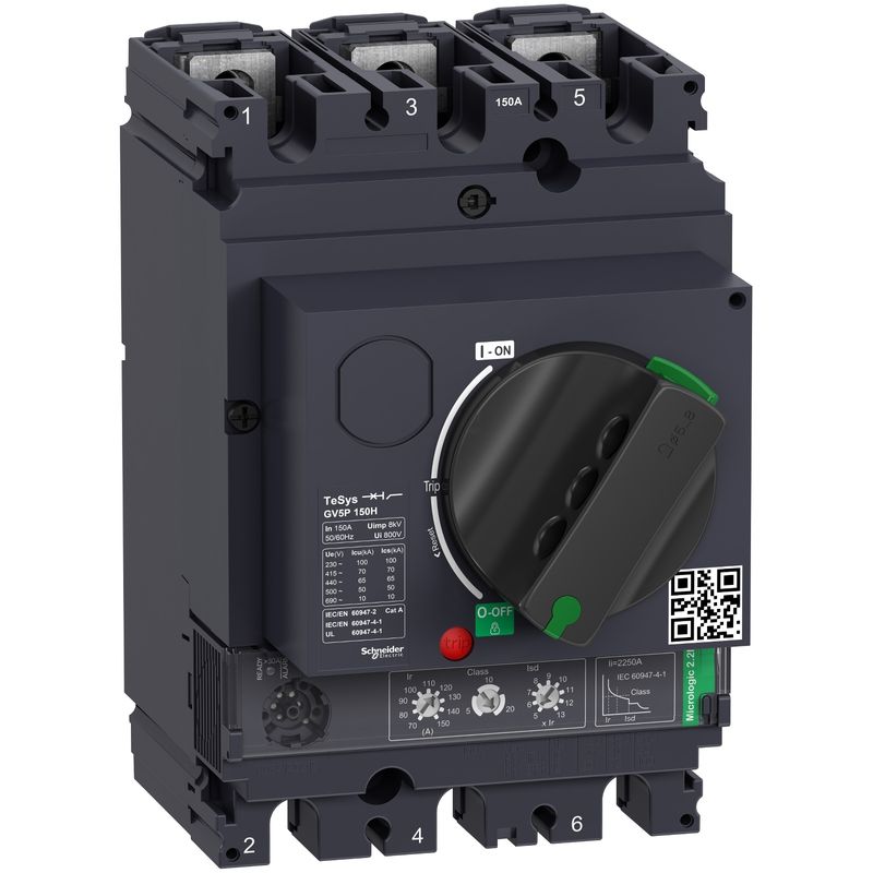 GV5P150H, Motor circuit breaker TeSys GV5, 3P, 70..150A, thermal magnetic