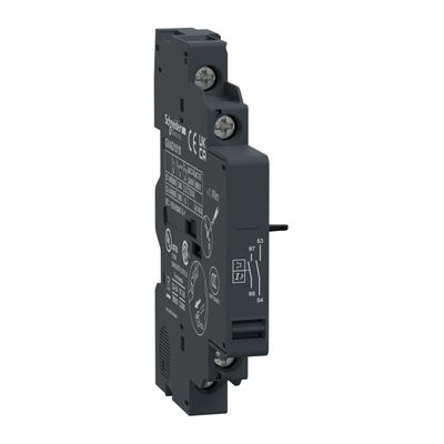 GVAD1010, Add-on contact block TeSys GVA, 1NO(fault)+1NO, side, GV2/GV3