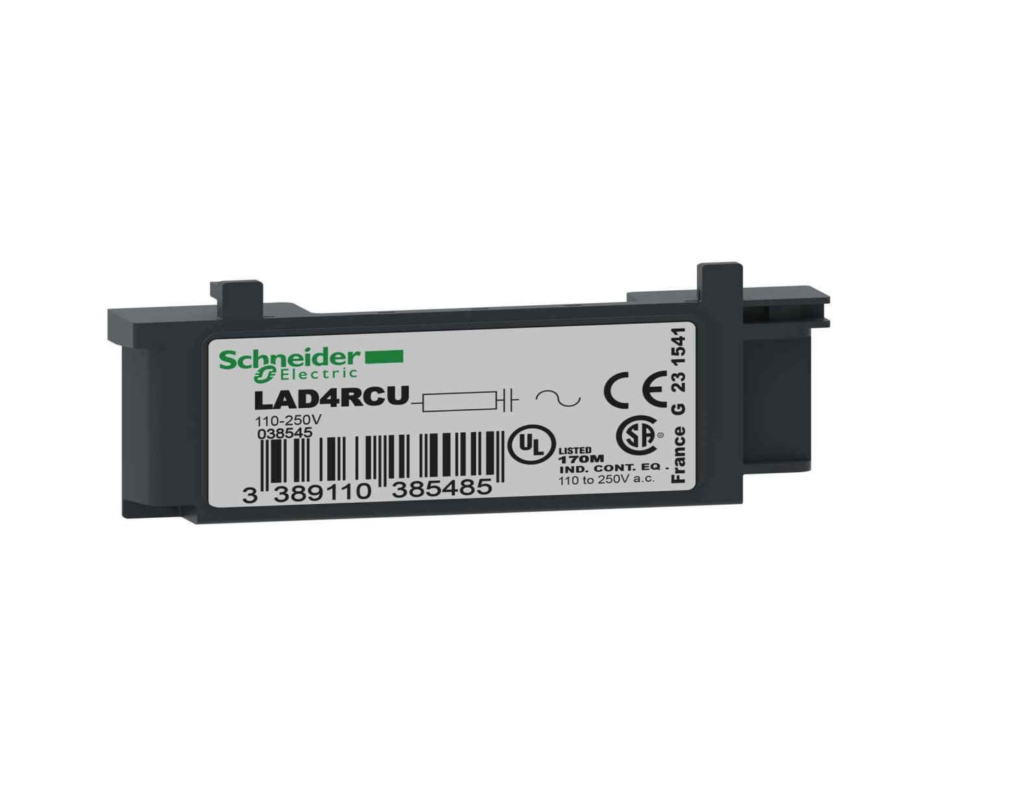 LAD4RCU, RC Transient Suppressor LAD4, LC1D09..38, 110..250V AC