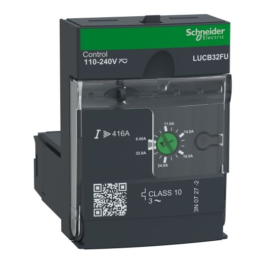LUCB32FU, Advanced control unit TeSys Ultra, 3P, 8..32A, protection & diagnostic, class 10, 110..240V AC/DC coil