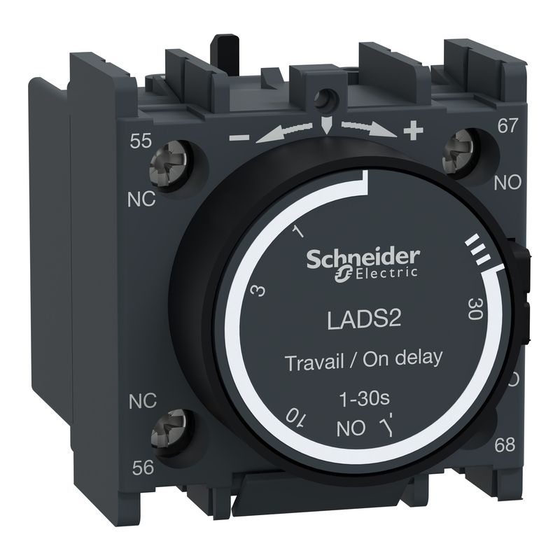 LADS2, On delay (S/D) timer block TeSys D, 1NO+1NC, 1..30s, screw clamp terminals