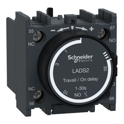 LADS2, On delay (S/D) timer block TeSys D, 1NO+1NC, 1..30s, screw clamp terminals