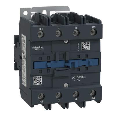 LC1D80004P7, Contactor TeSys Deca, 4P(4NO), AC-1 <=440V, 125A, 230V AC 50/60Hz coil