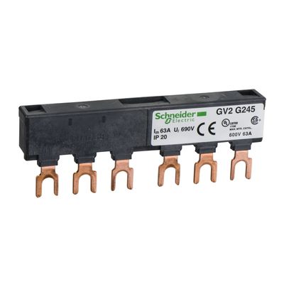 GV2G245, Comb busbar GV2, 63A, 2 tap-offs, 45mm pitch