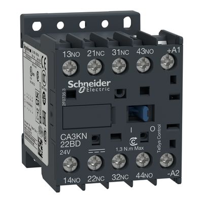 CA3KN22BD, Control relay TeSys K, 4P(2NO+2NC), 24V DC coil