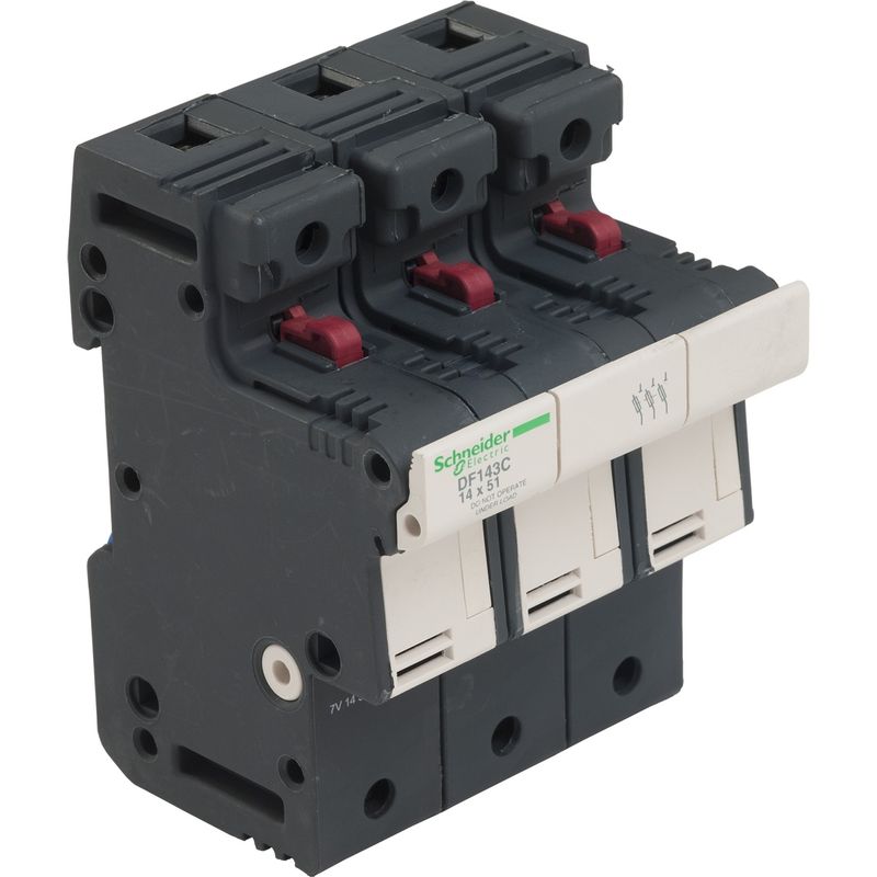 DF143C, Fuse carrier TeSys DF, 3P, 50A, 690V AC, fuse size 14x51mm