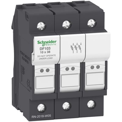 DF103, Fuse carrier TeSys DF, 3P, 32A, 690V AC, fuse size 10x38mm