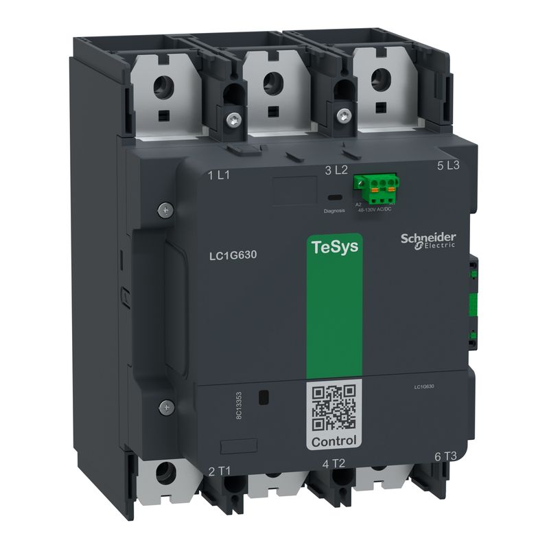 LC1G630KUEN, Contactor TeSys Giga, 3P(3NO), AC-3 <=440V, 630A, standard, 100..250V AC/DC coil