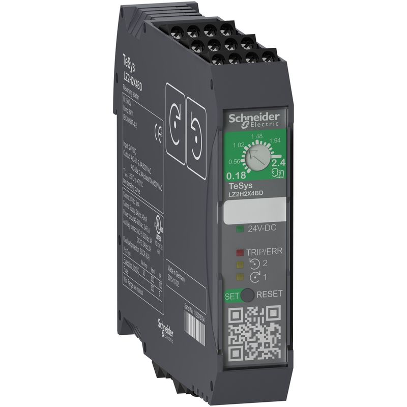 LZ2H2X4BD, Ultra compact reversing starter TeSys H, 3P, 0.75kW, 400V, 24V DC
