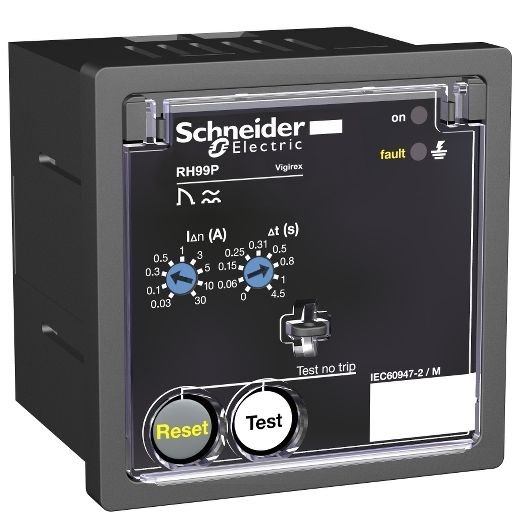 56270, Earth leakage relay VigiPacT RH99P, with manual reset, 30mA..30A, 0..4.5s, 24V AC/DC