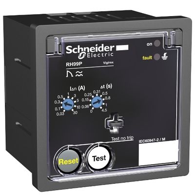 56270, Earth leakage relay VigiPacT RH99P, with manual reset, 30mA..30A, 0..4.5s, 24V AC/DC