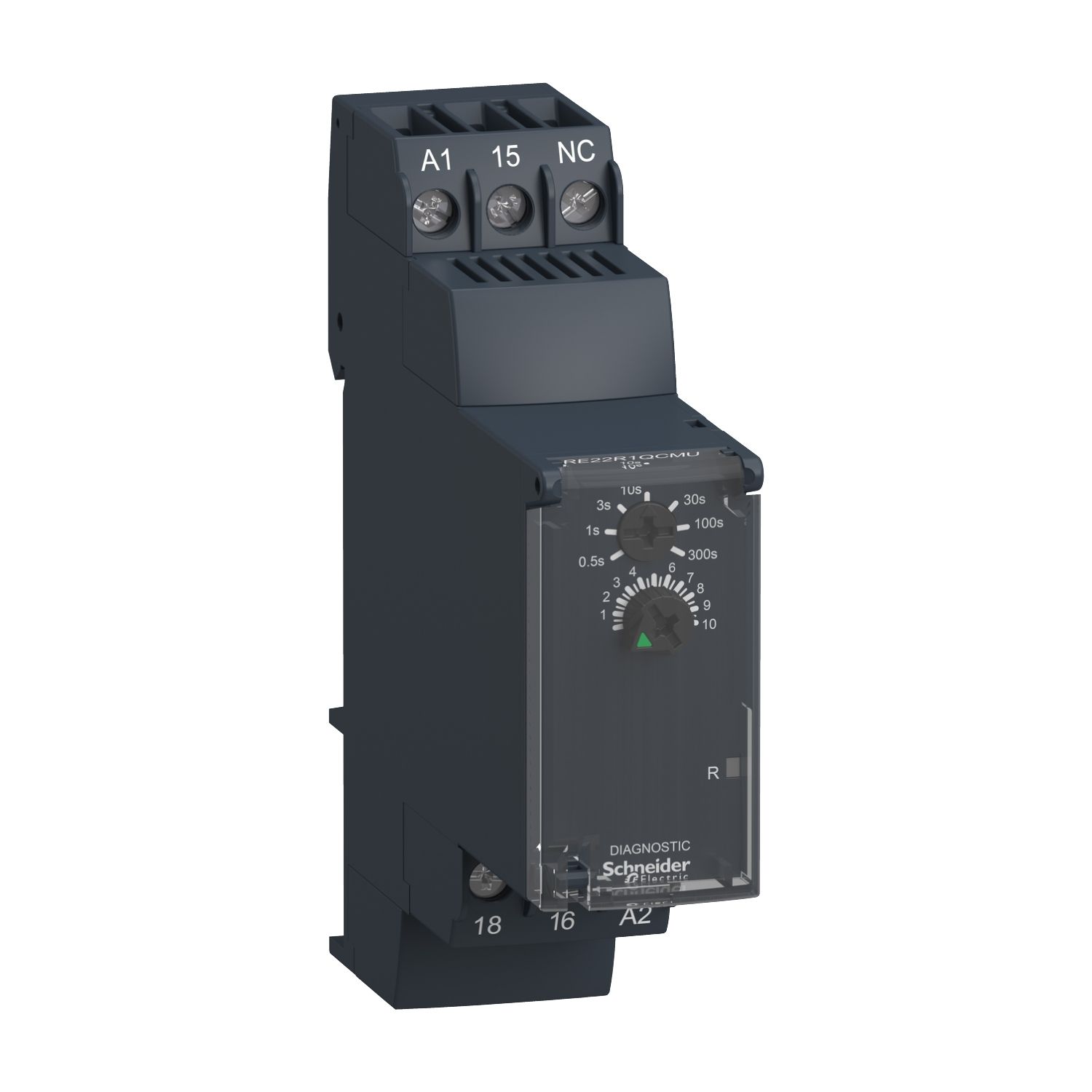 RE22R1QCMU, Star-Delta timer relay RE22, 8A, 1CO, 0.05s..300s, 24V DC / 24..240V AC/DC