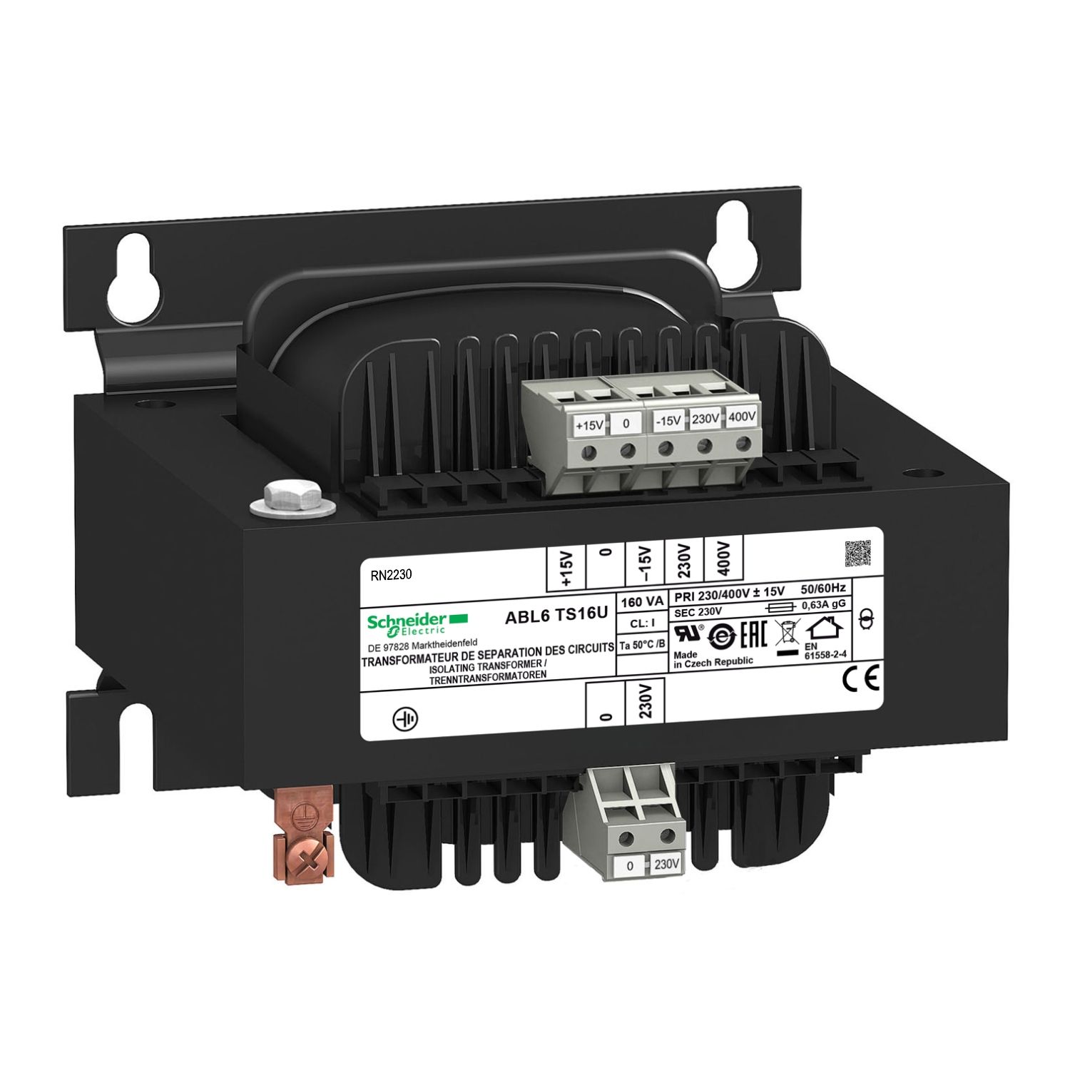 ABL6TS16U, Voltage transformer ABL6, 230..400 V, 1x230V, 160VA