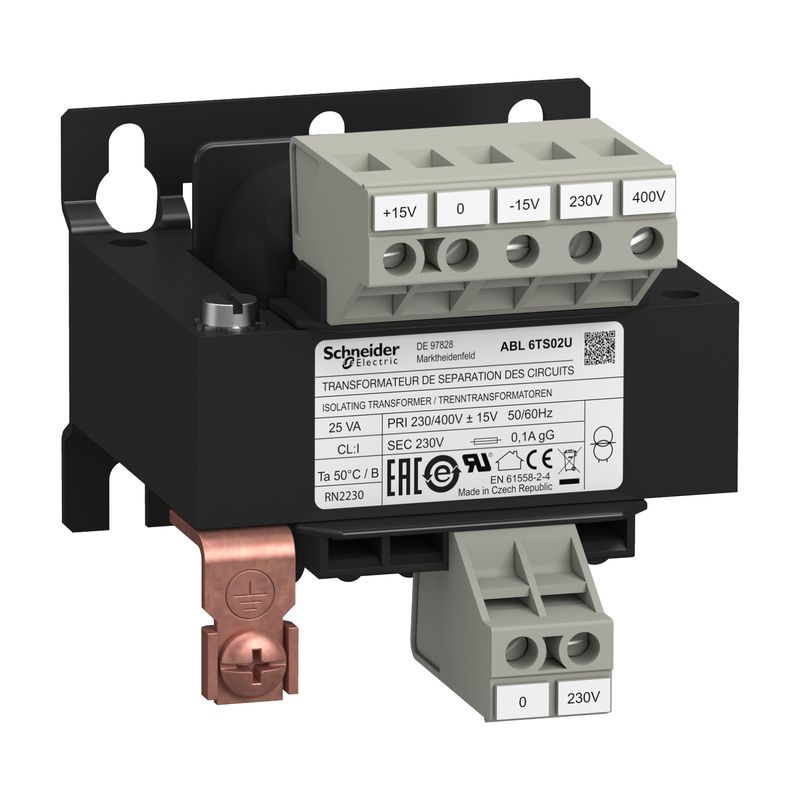 ABL6TS02U, Voltage transformer ABL6, 230..400 V, 1x230V, 25VA