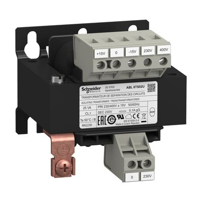 ABL6TS02U, Voltage transformer ABL6, 230..400 V, 1x230V, 25VA