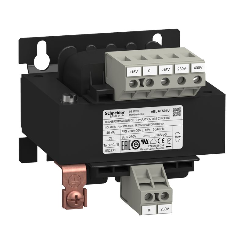 ABL6TS04U, Voltage transformer ABL6, 230..400 V, 1x230V, 40VA