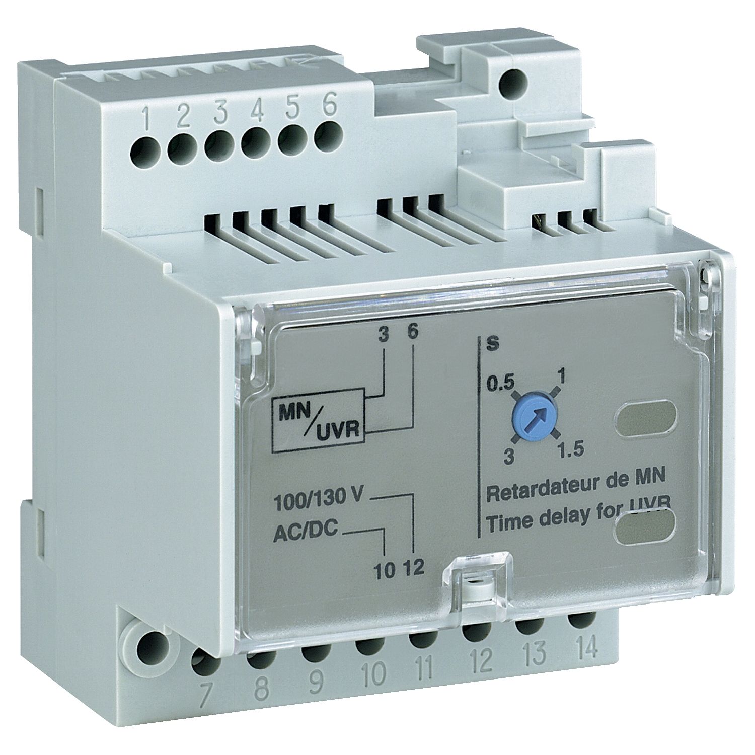 LV833683SP, MN undervoltage release, adjustable time delay relay, 0.5..3s, 380..480V AC