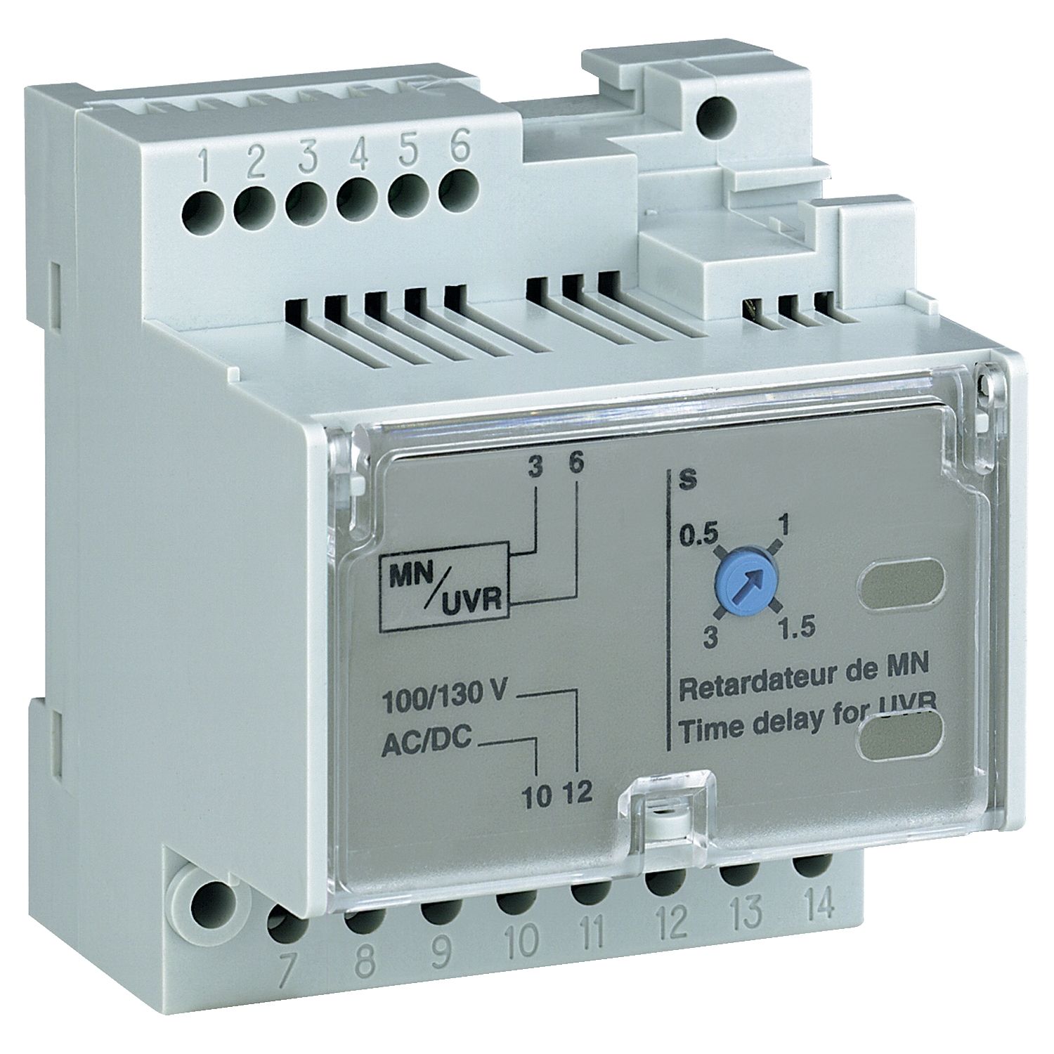 LV833682SP, MN undervoltage release, adjustable time delay relay, 0.5..3s, 200..250V AC/DC