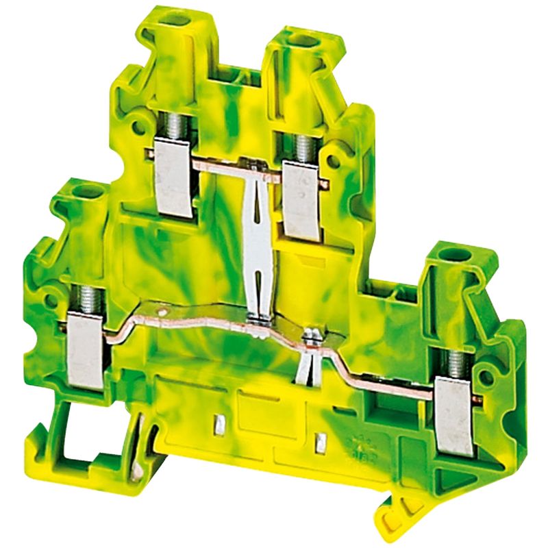 NSYTRV24DPE, Terminal block Linergy NSYTRV, earth, 2.5mm², double-level, green-yellow