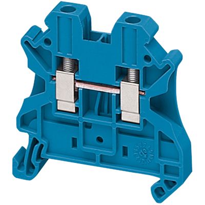 NSYTRV42BL, Terminal block Linergy NSYTRV, passthrough, 4mm², 32A, single-level, blue