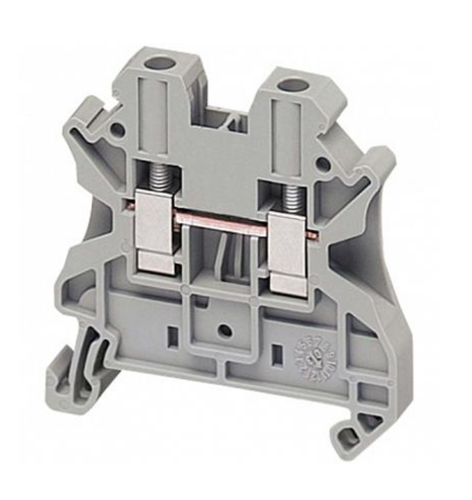 NSYTRV42, Terminal block Linergy NSYTRV, passthrough, 4mm², 32A, single-level, grey