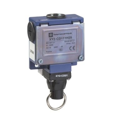 XY2CD111H29, Emergency stop rope pull switches XY2, 10A, 1NC+1NO, M20, snap