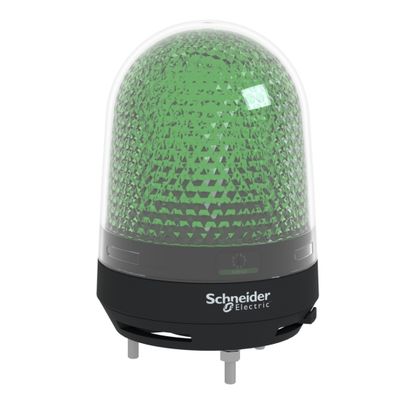 XVR3B03S, Illuminated beacon XVR, Ø100, green, buzzer 70..90dB, LED, 12..24V DC