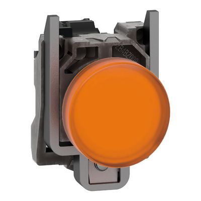 XB4BVB5, Pilot light XB4, Ø22, metal, orange, LED, 24V AC/DC